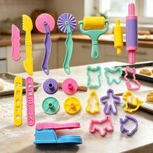 22pcs Plastic Craft Model Tool Set | Includes Rolling Pin, Cutter, Scraper, Shaping Tools, Suitable For Home Or Classroom, Shapes Include Star, Heart, Bone, Etc. (Random Color) - Model Tools - View 7