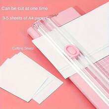 1pc Paper Cutter, Compact And Portable, A4 Paper Compatible, Sliding Cutter, Bidirectional Cutting For Cardboard, Photos, Copy Paper And Stationery, With Scale - 1pc - View 10