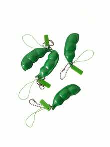 1/5/10/20PCS Bentuk Kacang Polong, Dapat Digantung untuk Dibawa Gantungan Kunci Kacang Polong Mini Lucu Kartun Edamame, Hadiah Pesta, Acara, Kehidupan, Gantungan Kunci Kantor dan Belajar - Kacang Polong Dekompresi - View 16