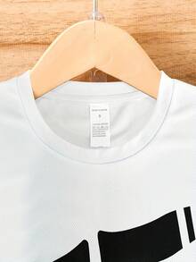 Men's 3D Pattern T-Shirt - Casual Polyester Crew Neck T-Shirt, Machine Washable - 白色 - 查看 3