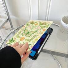 1件復古花卉印花平板保護殼－多角度支架保護套附筆槽，相容 iPad 10代 10.9吋 2022 智慧保護殼/Air 13(M3 2025)/11(A16 2025)/Galaxy Tab S10+/S9/A9，相容 Oppo Pad，相容 Matepad，相容 Vivo Pad，相容 Honor Pad，相容 Xiaoxin Pad - 彩色 - 查看 3