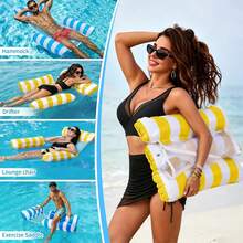 Water Hammock Lounge Chair - Adult Inflatable Pool Floating Lounge Chair, Multi-Functional Pool Floating Bed, Summer Outdoor Pool Float, Travel Essential (Random Color And Style) - Multicolor - View 3