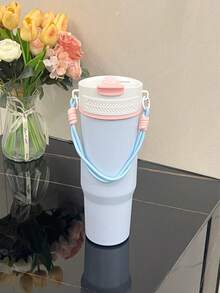 便攜式電動果汁杯 12葉不鏽鋼個人攪拌機，適用果汁、奶昔、奶昔與碎冰，冷熱保溫旅行攪拌機，附雙蓋與攜帶背帶，無線充電攪拌機，適合居家、辦公室、露營使用 - 彩色 - 查看 15