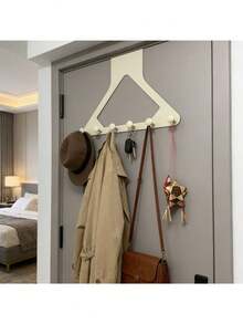 Over-The-Door Hanging Hook Triangular Back Rack Thickened ABS Plastic Storage Organizer For Clothes Bags Keys Hats Accessories Space Saving Wall Mount Kitchen Bedroom Bathroom Cabinet Door Hanger Holder - Multicolor - View 8