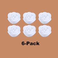 6pcs Fleurs de roses lumineuses LED, Roses décoratives d\"ambiance, Décoration de proposition, Décoration d\"intérieur, Décorations de table de chambre, Décorations de fête - Blanc - Voir 8