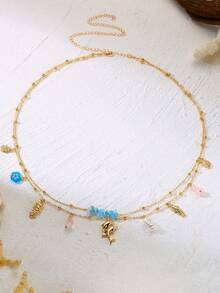 Bohemian Style Fish Flower Multi-Drop Pendant Waist Chain. Summer Beach Sexy Body Chain. Beach Waist Accessory. - Multicolor - View 4