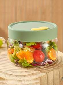 Caja bento redonda hermética de gran capacidad, contenedor de almacenamiento de alimentos de vidrio sellado para microondas, caja de conservación de alimentos frescos para refrigerador, caja bento de vidrio ligera - Multicolor - Ver 5