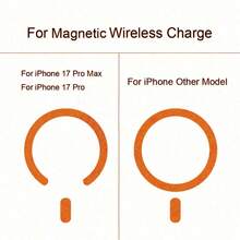 1 PIEZA Funda protectora de lente magnética con acabado brillante y electroplateado naranja compatible con iPhone 17, 17 Pro, 17 Pro Max, 17 Air, 11, 12, 13, 14, 15, 16 Pro, Pro Max, compatible con carga inalámbrica - Naranja - Ver 12