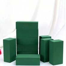 8/6/4/3/2/1件裝花藝泡沫磚，每塊尺寸 5.5"長 X 3.1"寬 X 1.8"高，乾用與濕用花藝泡沫塊，適用於婚禮、生日、派對、節日裝飾及其他場合 - 綠色 - 查看 2