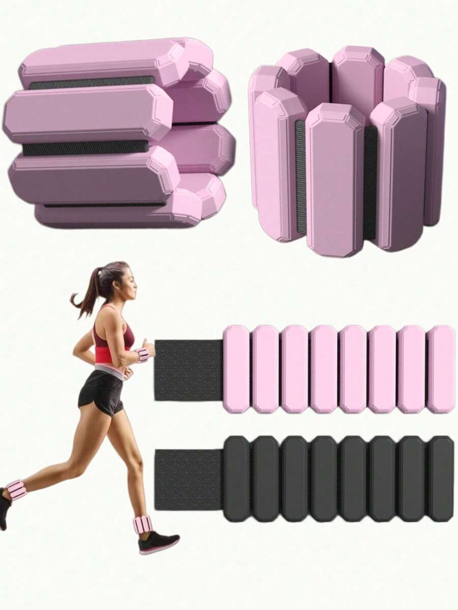 2pcs Adjustable Wrist And Ankle Weights (Unisex), Fitness Weight Set, For Exercise, Yoga, Walking, Running, Dancing, Pilates, Aerobics, Aerobic Exercise, Home Gym Wearable Wristbands - Multicolor - View 1