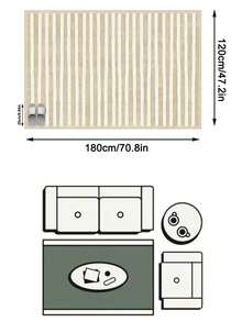 1pc Floor Mat/Rug (Rug, Carpet, Area Rug, Bath Mat, Bath Rug, Door Mat), Nordic Modern Minimalist INS Moroccan Classic Dual-Tone Striped - Soft Faux Cashmere Rug, For Bathroom, Kitchen, Doorway, Hallway, Bedside, Living Room, Bedroom, Etc., All-Season Machine Washable Floor Mat, Home Decor - Multicolor - View 18