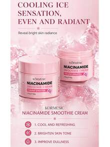 1pc 50G Vitamin C/Salicylic Acid/Niacinamide Facial Smoothing Cream, Cooling Oil Control, Improves Skin Roughness, Radiance, Brightens Skin Tone, Soothes And Repairs Skin Barrier - Smoothie - View 7