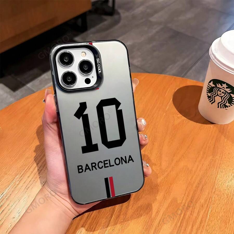 Minimalist Number 10  Case Suitable For 15 Pro Max, Niche  17 AIR, Premium 13 Pro Protective Cover - Silver Casing - Black - ZJ3908 - View 1