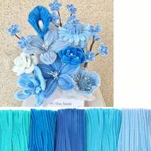 Blue And White Pipe Cleaner Flower Set, Upgraded Craft Set, Suitable For Mother's Day, Graduation Ceremony, Valentine's Day And Holiday Gifts, Craft Wool Core Set, Blue And White Pipe Cleaner Flower Set - Blue and White - View 25