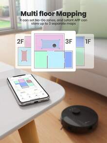 Lefant M1 Robot Vacuum & Mop, 5500Pa Suction, Slim Body, DToF Navigation, 150-Min Runtime, App & Voice Control - M1-e/UK Standard (Industrial Grey - TK Version) - View 7