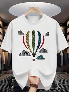 Summer Men's Fashion Letter Print Short-Sleeve T-Shirt - White - View 1