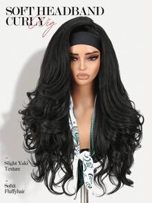 26 Inch Long Straight Synthetic Headband Wig, Glueless Lightweight Heat Resistant, With Natural Soft Waves, Suitable For Daily Use - Multicolor - View 3