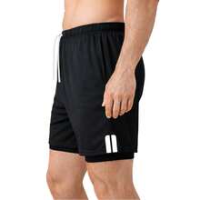 Kit Of 3 Dry Fit Thermal 2-In-1 Training Shorts With Cell Phone Pocket And Towel Holder - Fitness/Gym Shorts - 灰色/黑色/淺藍色 - 查看 9
