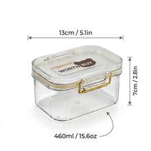 1pc Transparent Plastic Storage Jar With Handle,Multi-Functional Five Grains Cereals Noodles Spice Container, Moisture-Proof Food Storage Box,Portable Sealed Tank,Refrigerator Fresh-Keeping Box,Kitchen Restaurant Organizer - Multicolor - View 14