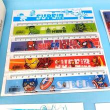DOBBLE A Set Of 4 Marvel Spider-Man Cute Cartoon Pattern Rulers: 15cm / 5.91-Inch Acrylic Rulers, With Various Designs, Perfect For School, Office, Drawing, Maths, Stationery, Small Gifts, And Use In The New Semester - A - View 1