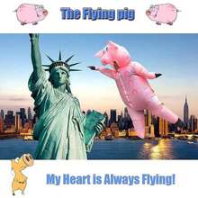 Inflatable Pig Ride-On Costume, Suitable For Women Men Adults Cosplay Party, Inflatable Funny Outfit, Halloween Christmas Carnival Party - Pink - View 5
