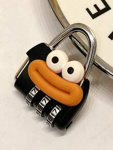 1pc Combination Lock With Cute Sausage Lips And Big Eyes Pattern, Suitable For Gym Lockers, Luggage And Backpack Zippers Anti-Theft, Portable Colorful Metal Padlock, Compact And Durable, Anti-Theft Design For Worry-Free Travel, Perfect Gift For Daily Outings, Students Back To School, Ramadan, Eid, Valentine's Day, Mother's Day Or Thanksgiving - Multicolor - View 12