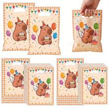 10/20/50pcs Capybara Party Favor Bags, Cute Capybara Pattern With Handles, Suitable For Capybara Theme Birthday Party, Baby Shower Party Decorations - Multicolor - View 1