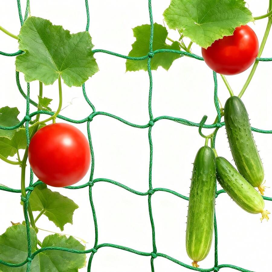 Plant Climbing Net,Nylon Garden Climbing Net,[ Green Net For Climbing] Heavy Pp Garden Grid Net,Loofah Morning Glory Flowers Vine Plants Climbing Net Cucumber Vine Grow Holder Trellis Netting,Multiple Sizes Available,Cucumbers,Tomatoes,Beans,Grapes - Green - View 1