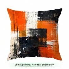 4pcs/1pc Orange & Black Ink Splatter Abstract Art Pattern Pillowcase Without Insert, Single-Sided Printed Pillowcase, Suitable For Living Room Bedroom Home Decor, All Seasons Pillowcase - Multicolor - View 15