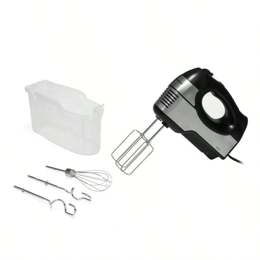 Batidora de Mano Hamilton Beach 6 Velocidades Alto Rendimiento Acero Inoxidable 62646F, incluyendo 2 batidores QuickMix, un batidor manual y 2 ganchos para masa - Tipo de Enchufe A USA (110-127V) - Ver 1