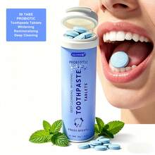 ADJANISS 1 Botol/50 Tablet Pasta Gigi Probiotik, Tablet Pasta Gigi Bebas Fluorida - Hidroksiapatit, Probiotik, Xylitol, Niasinamida, Pemutih, Remineralisasi, Napas Segar. Tablet Obat Kumur Portabel. Cocok Untuk Semua Orang Dewasa. - Mint - View 12