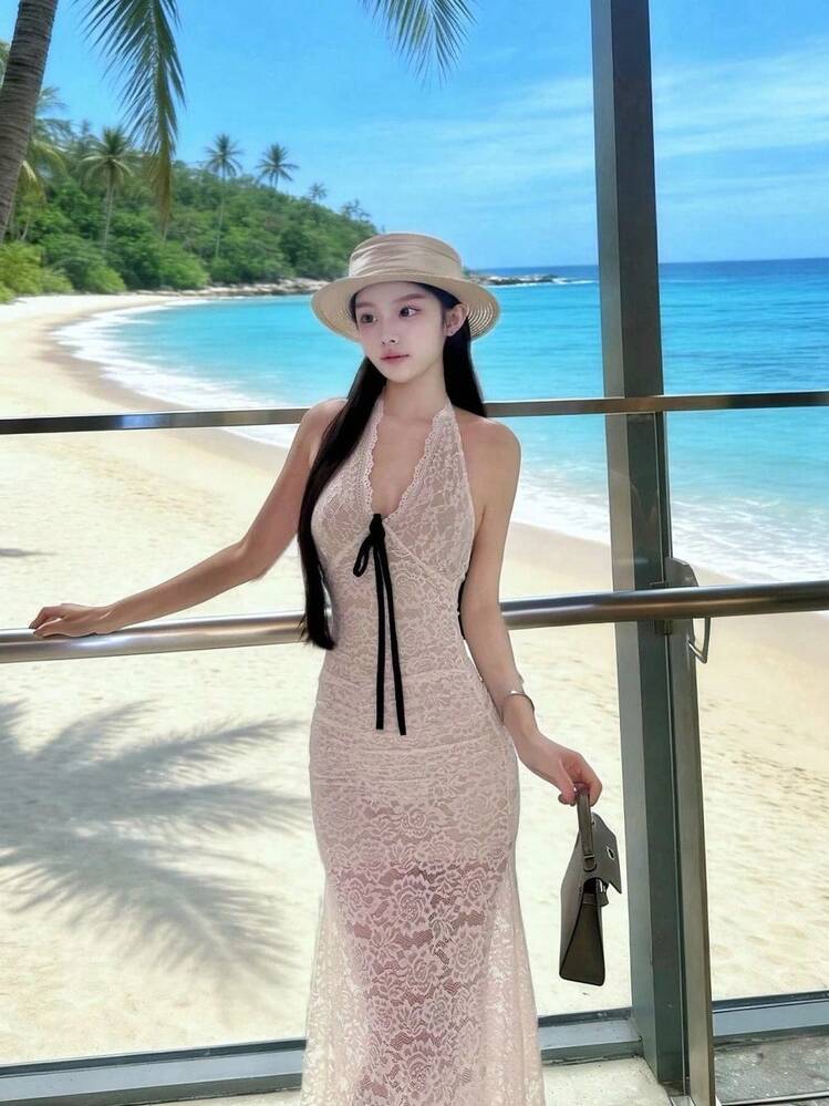 Women Long Dresses - 白色 - 查看 2