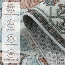 Sour Lemon Turkish Vintage Bohemian Style Rugs Living Room, Boho Vintage Decorative Large Summer Rug, Area Rugs For Bedroom, Machine Washable Rug,  Anti Slip Carpet, Imitation Cashmere, Lightweight And Soft, For Living Room, Bedroom - Multicolor - View 3