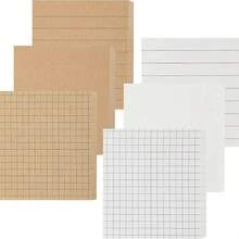 Kraft Paper & White Paper Sticky Note Set, 50 Sheets Per Book, Lined, Grid & Blank Multiple Styles Self-Adhesive Memo Pads, Suitable For Planner, Office, Student Notes & Stationery Use School Supplies - one-size - View 16