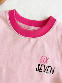 Little Girl Summer T-Shirt, Toddler Pink Print Top With Ruffle, 6-7 Year Old Birthday Set, Suitable For 4-7T Little Girls - Pink - View 8