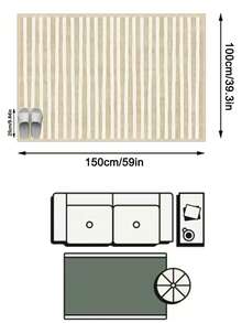 1pc Floor Mat/Rug (Rug, Carpet, Area Rug, Bath Mat, Bath Rug, Door Mat), Nordic Modern Minimalist INS Moroccan Classic Dual-Tone Striped - Soft Faux Cashmere Rug, For Bathroom, Kitchen, Doorway, Hallway, Bedside, Living Room, Bedroom, Etc., All-Season Machine Washable Floor Mat, Home Decor - Multicolor - View 19