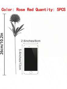 5/20/400入 人造植物塑膠蒲公英絲綢假花，適合秋季裝飾、婚禮花瓶、居家餐廳臥室佈置、節日生日派對用品、戶外花園裝飾 - 玫紅色 - 查看 8