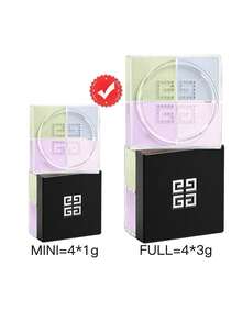 Givenchy [Mini] PRISME LIBRE 霧面定妝亮粉 4合1混色 #1 4*1g / Prisme Libre 粉餅混色四色，可遮瑕、柔焦並提亮膚色。Givenchy 專業技術提供長達6小時的輕薄透亮妝效，不結塊。 - #1 4*1g/4g - 查看 2