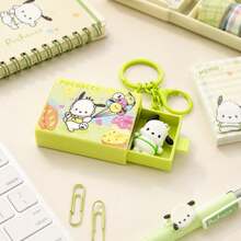 MINISO Sanrio 滑動迷你盒鑰匙圈，可愛 Hello Kitty My Melody Cinnamoroll Pompompurin Pochacco 角色包飾吊飾，附夾扣鉤，背包錢包配件，開學禮物，5 款可選 - 樣式 1 - 查看 4
