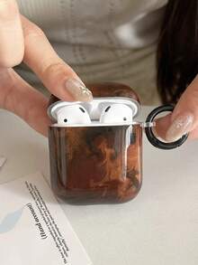 秋冬豹紋拼色 4 保護殼，Pro 3 新 Pro 2 耳機套，第 3 代 Apple 耳機第 2 代保護殼，耳機保護殼，女款美拉德風 - 深棕色 - 查看 5
