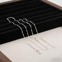 1pc S925 Sterling Silver Low-Allergy Fine Chain Necklace - Anti-Oxidation Minimalist Chain, Suitable For Sensitive Skin, Perfect For Daily Wear And Layering On Special Occasions - White - View 9