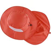Sombrero de pesca de ala ancha UPF50+ para hombre al aire ltima intervensin con solapa para el cuello, Rojo -, Large - X - Large - inicial - Ver 4