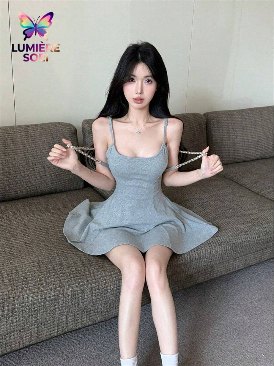 Women Short Dresses - Grey - View 1