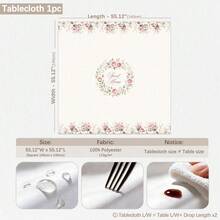1pc Minimalist Daily French Romantic Floral Pattern Tablecloth, Waterproof And Stain-Resistant Dining Table Decor Cloth, Suitable For Kitchen, Dining Table, Coffee Table, TV Cabinet, Entryway, Party Holiday Decoration, Home Decor - Multicolor - View 9