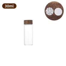 1套迷你玻璃香料罐 (10ml, 20ml, 30ml) 配木紋蓋，便攜式旅行收納罐，適用於咖啡豆、散裝茶葉、鹽和調味料，可重複使用密封口袋式香料容器 - 彩色 - 查看 15