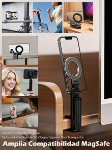 Universal Magnetic Tripod Mount For IPhone 12-17 Series | Sturdy Tablet Stand With 360° Rotation And 2-In-1 Desktop And Laptop Modes - one-size - View 11