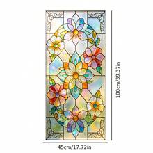 1pc Bohemian-Style Frosted Privacy Window Film With Colorful Floral Patterns. Reusable PVC Electrostatic Adsorption Film, No Glue Required. Suitable For Bathrooms, Bedrooms, Kitchens, And Home Decor. - Frosted Glass Sticker - View 11