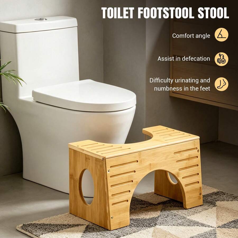 Huini Toilet Stool, 2-Level Squatting Stool For Improved Posture, Adjustable 7 & 9 Inch Height Bathroom Poop Stool, Non-Slip Design, 300lb Load - View 1