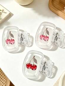 Cherry Shaped Toothbrush Holder - Cute Design For Travel And Home Storage With Transparent Lid, Compact And Portable Design Easy To Carry, Protects Toothbrush Head, Dual Drainage And Ventilation Function, Suitable For Home, Dorm And Travel Use | Cute Toothbrush Head Storage Box Suitable For Bathroom Storage, Suitable For Home And Dorm Use - 彩色 - 查看 4