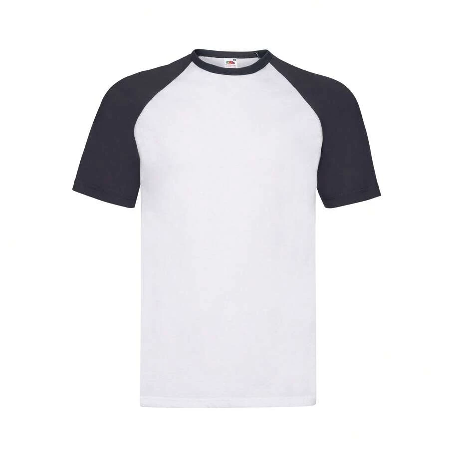 Fruit Of The Loom Unisex Adult Contrast Baseball T-Shirt - White/Deep Navy - View 1